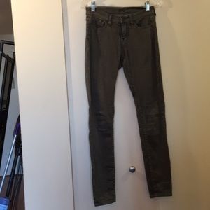 BDG Mid Rise Twig Ankle Jeans olive green size 26